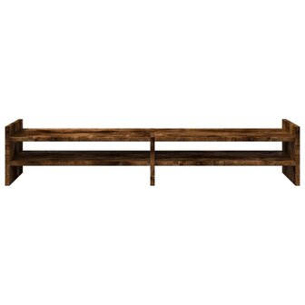 Monitorstandaard 100x27x20 cm bewerkt hout gerookt eikenkleurig 4