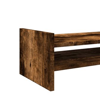 Monitorstandaard 100x27x20 cm bewerkt hout gerookt eikenkleurig 7