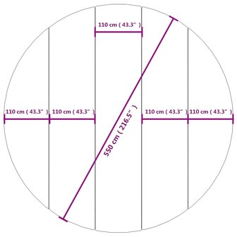 Zwembadgrondzeil &Oslash;550 cm polyester geotextiel lichtgrijs 7