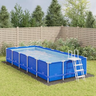 Zwembadgrondzeil 750x370 cm polyester geotextiel lichtgrijs 1