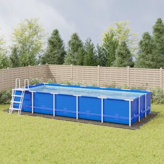 Zwembadgrondzeil 999x500 cm polyester geotextiel lichtgrijs 1