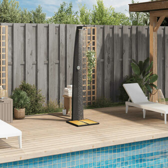 Buitendouche 55x60x224 cm poly rattan en acaciahout zwart 3