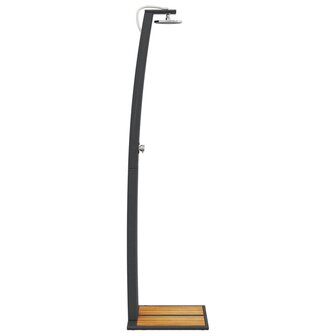Buitendouche 55x60x224 cm poly rattan en acaciahout zwart 6