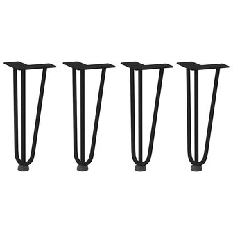 Haarspeld tafelpoten 4 st 30 cm massief staal zwart 3