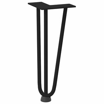 Haarspeld tafelpoten 4 st 30 cm massief staal zwart 4