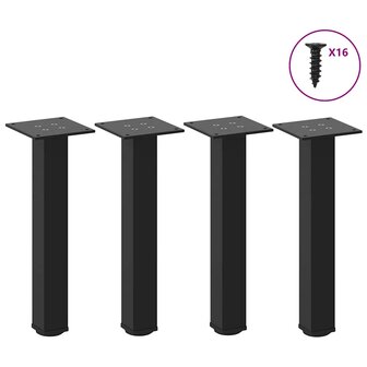 Salontafelpoten 4 st 30-32 cm staal zwart 1