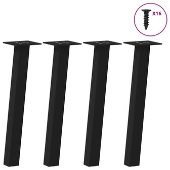 Salontafelpoten 4 st 30 cm staal zwart 1
