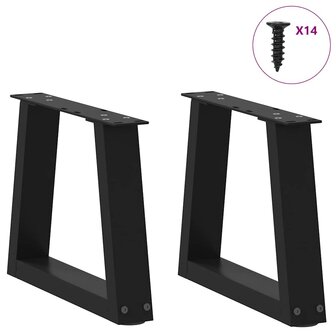 Eettafelpoten 2 st V-vormig 40x(30-31,3) cm staal zwart 3