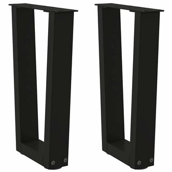 Eettafelpoten 2 st V-vormig 28x(42-43,3) cm staal zwart 1