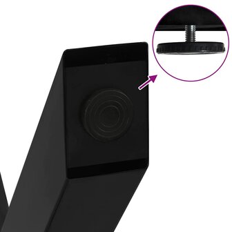 Eettafelpoten 2 st X-vormig 90x(72-73) cm staal zwart 9