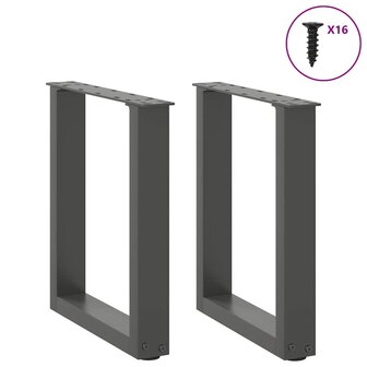 Salontafelpoten 2 st U-vormig 28x(42-43) cm staal antraciet 3