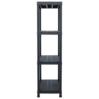 Opbergrekken 2 st 60x30x138 cm kunststof zwart 4