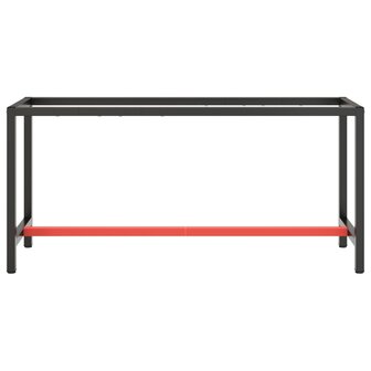 Werkbankframe 170x50x79 cm metaal matzwart en matrood 3