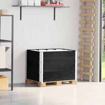 Palletopzetranden 3 st 80x60 cm massief grenenhout zwart 1