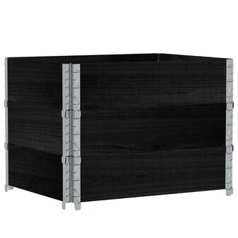 Palletopzetranden 3 st 80x60 cm massief grenenhout zwart 2