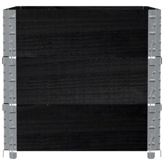 Palletopzetranden 3 st 80x60 cm massief grenenhout zwart 4