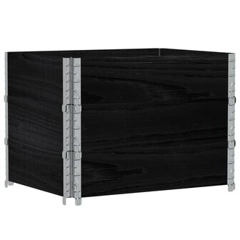 Palletopzetranden 3 st 80x60 cm massief grenenhout zwart 5