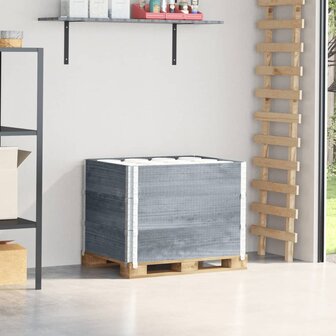 Palletopzetranden 3 st 80x60 cm massief grenenhout grijs 1