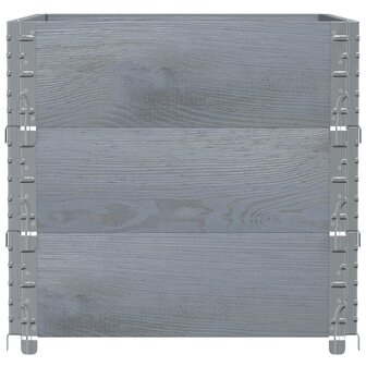 Palletopzetranden 3 st 80x60 cm massief grenenhout grijs 4