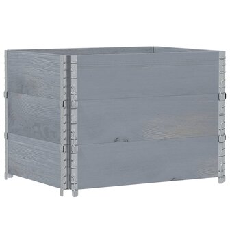 Palletopzetranden 3 st 80x60 cm massief grenenhout grijs 5