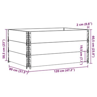 Palletopzetranden 3 st 120x80 cm massief grenenhout bruin 8