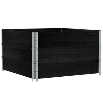 Palletopzetranden 3 st 100x100 cm massief grenenhout zwart 2