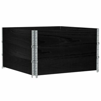 Palletopzetranden 3 st 100x100 cm massief grenenhout zwart 5