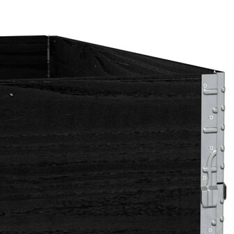 Palletopzetranden 3 st 100x100 cm massief grenenhout zwart 7