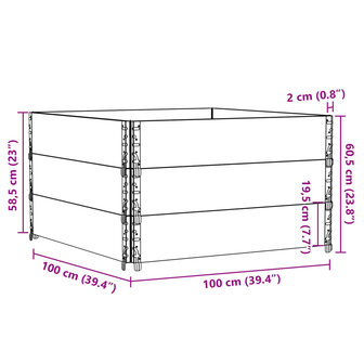 Palletopzetranden 3 st 100x100 cm massief grenenhout zwart 8