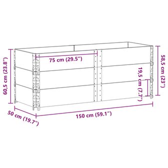 Palletopzetranden 3 st 150x50 cm massief grenenhout grijs 7