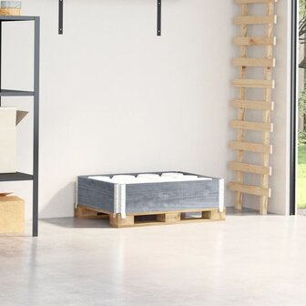 Palletopzetrand 80x60 cm massief grenenhout grijs 1