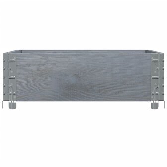 Palletopzetrand 80x60 cm massief grenenhout grijs 4