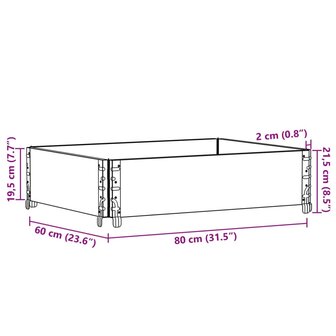 Palletopzetrand 80x60 cm massief grenenhout grijs 8