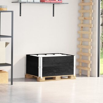 Palletopzetranden 2 st 80x60 cm massief grenenhout zwart 1