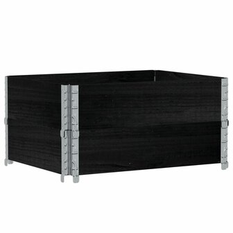Palletopzetranden 2 st 80x60 cm massief grenenhout zwart 2