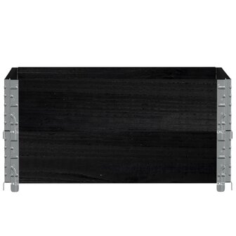 Palletopzetranden 2 st 80x60 cm massief grenenhout zwart 3
