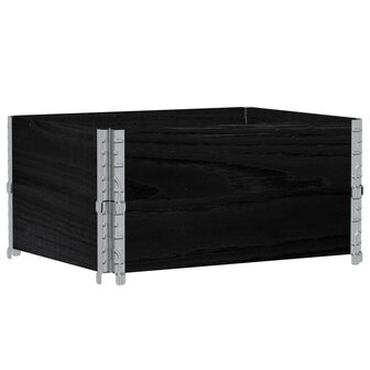 Palletopzetranden 2 st 80x60 cm massief grenenhout zwart 5