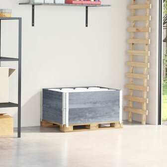Palletopzetranden 2 st 80x60 cm massief grenenhout grijs 1