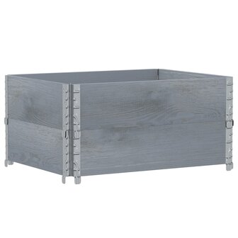 Palletopzetranden 2 st 80x60 cm massief grenenhout grijs 2