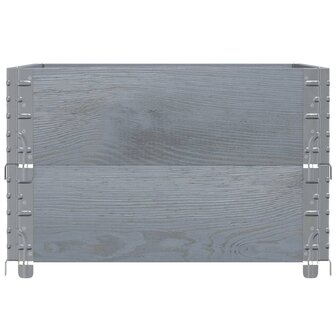 Palletopzetranden 2 st 80x60 cm massief grenenhout grijs 4
