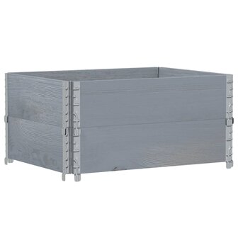Palletopzetranden 2 st 80x60 cm massief grenenhout grijs 5