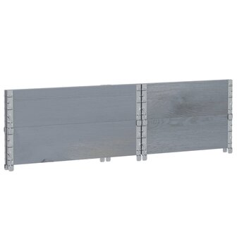 Palletopzetranden 2 st 80x60 cm massief grenenhout grijs 6