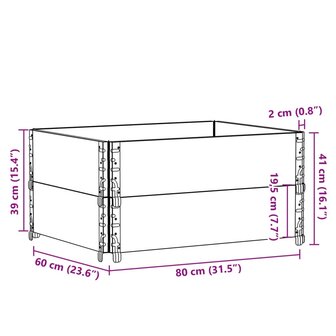 Palletopzetranden 2 st 80x60 cm massief grenenhout grijs 8