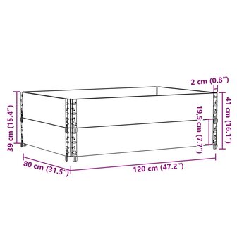 Palletopzetranden 2 st 120x80 cm massief grenenhout bruin 8