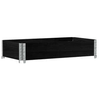 Palletopzetrand 100x50 cm massief grenenhout zwart 2