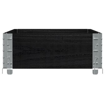 Palletopzetrand 100x50 cm massief grenenhout zwart 4