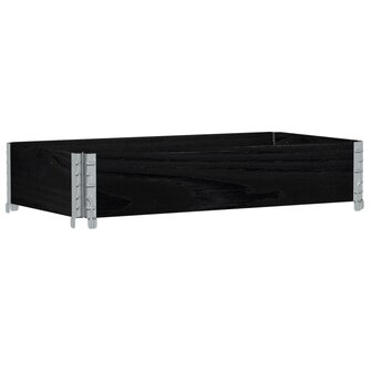 Palletopzetrand 100x50 cm massief grenenhout zwart 5