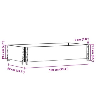 Palletopzetrand 100x50 cm massief grenenhout zwart 8