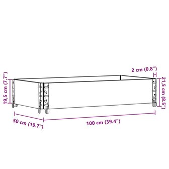 Palletopzetrand 100x50 cm massief grenenhout bruin 8