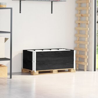 Palletopzetranden 2 st 100x50 cm massief grenenhout zwart 1